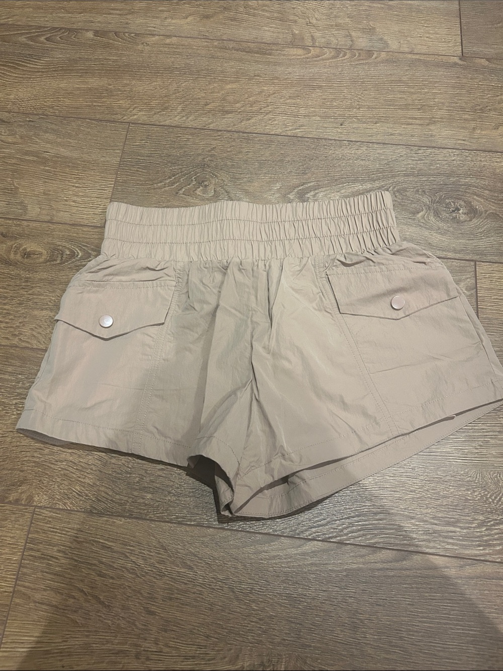 Forever 21 Beige Elastic-Waist Athletic Shorts